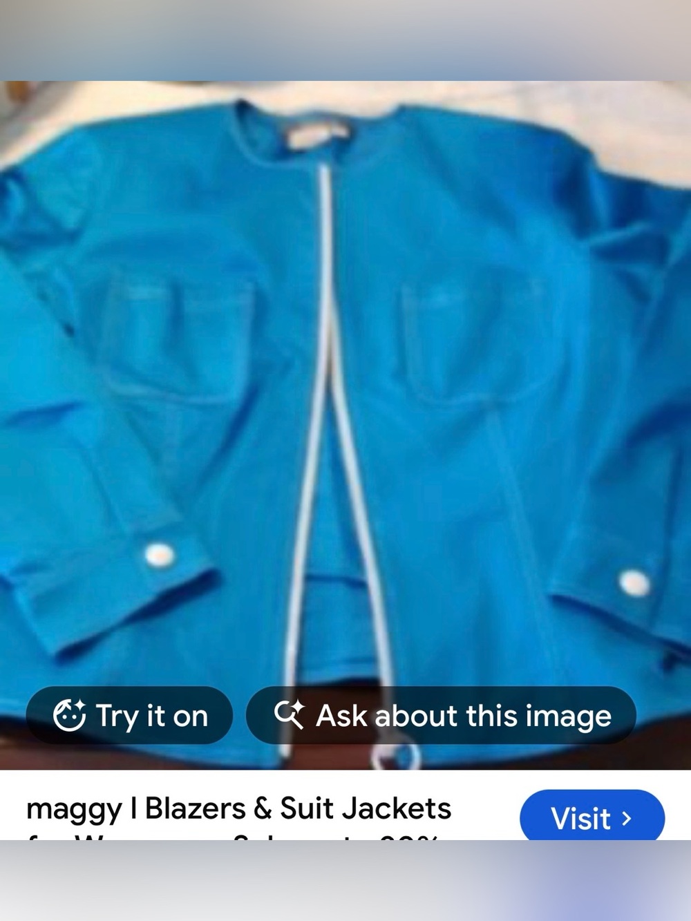 #3300**Vince Teal Zip-Front Women's Blazer Jacket